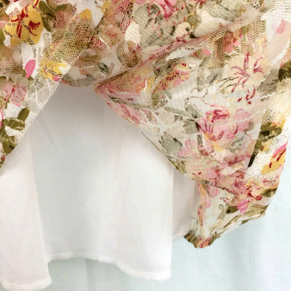 Dainty Hooligan Off Shoulder Tunic Dress Size S Roses Floral Lace Overlay Lined - Picture 5 of 13